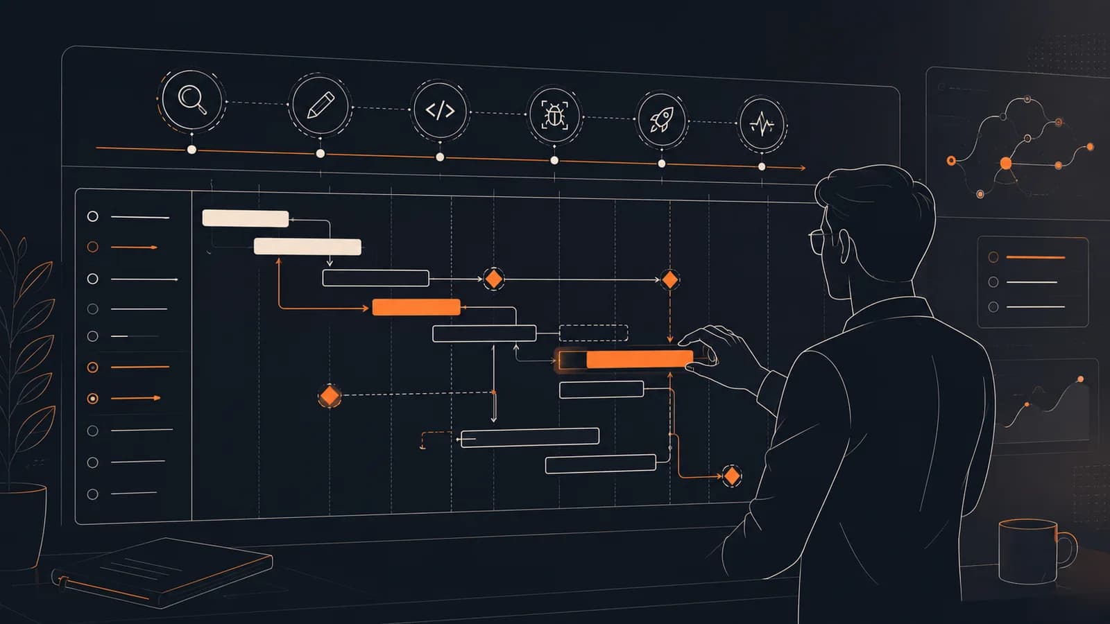 cronograma o diagrama de gantt en un desarrollo de software