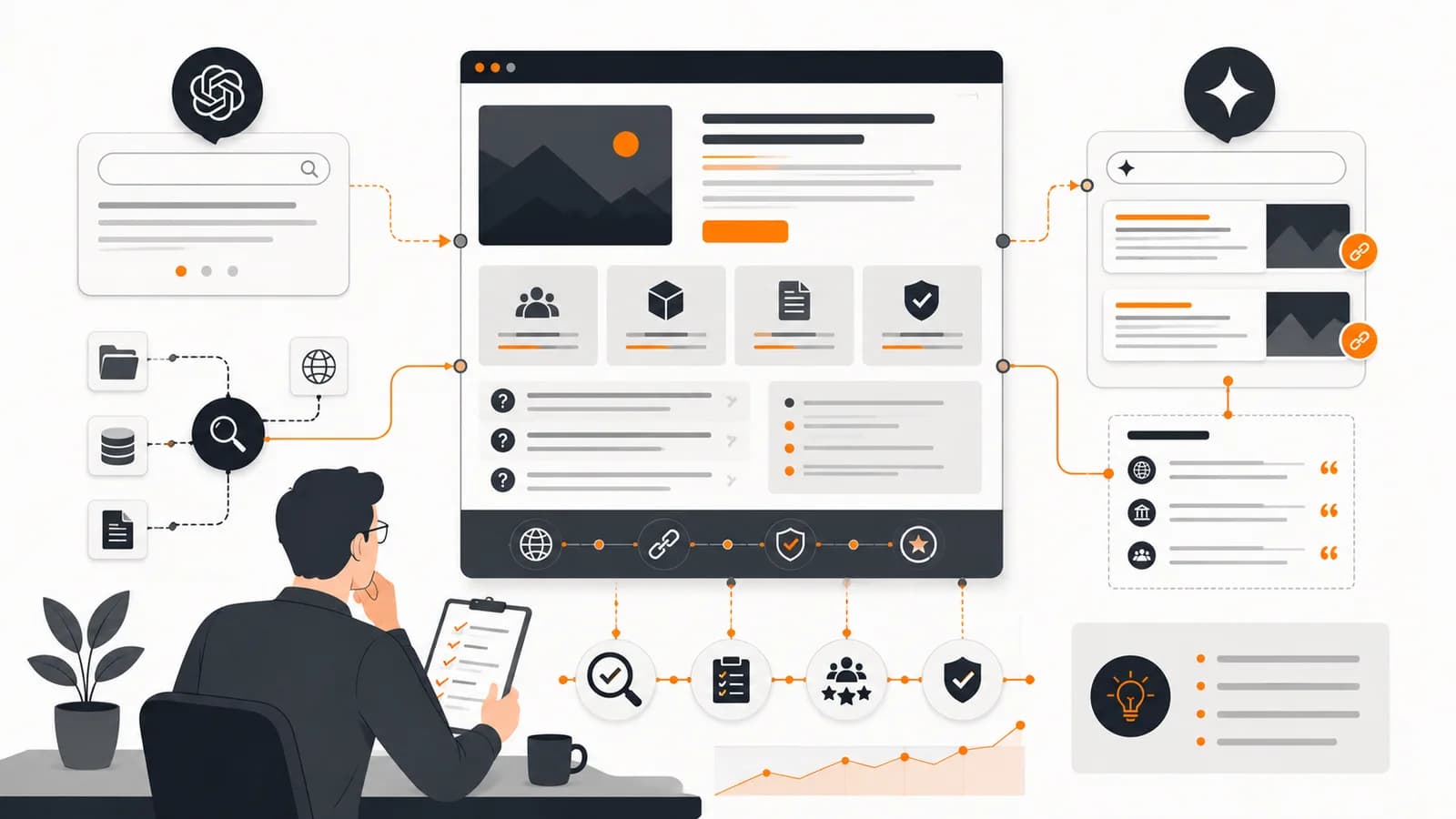 Web empresarial convertida en una fuente verificable que ChatGPT y los buscadores con inteligencia artificial pueden localizar y citar