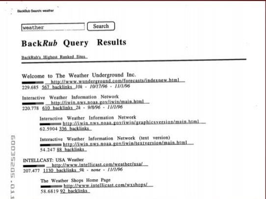 Diseño web eficiente en el buscador Google de 1997